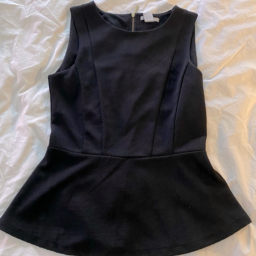 H&M Black Peplum Top